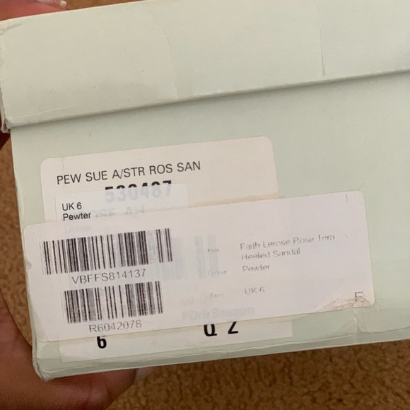 Pewter Rose Leather Evening Heel UK 6/ US 8 - Picture 5 of 5